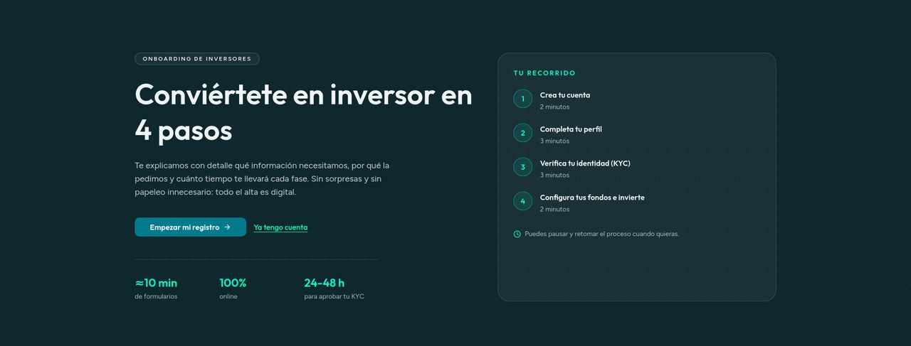 Onboarding de plataformas de inversión